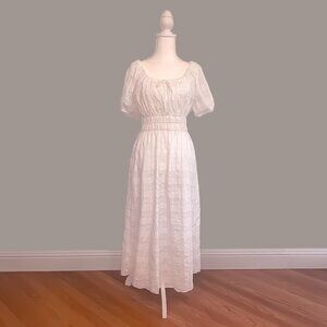 Madewell Midi Dress in White, Short-Sleeved, Size Medium